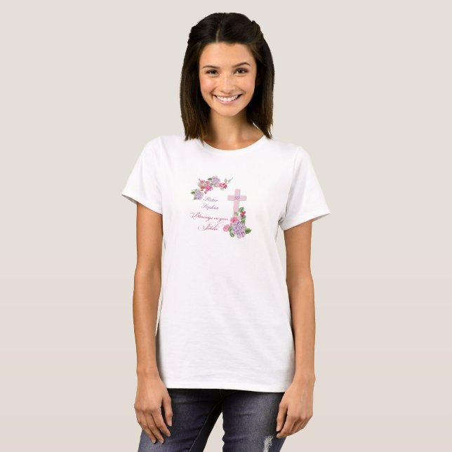 Camiseta 50º Aniversário de Vida Religiosa Freira Católica (Frente Completa)