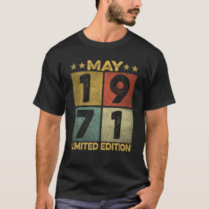 Camiseta 50º Aniversário Decorações Junho De 1971 Homens Mu