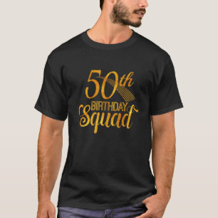 Camiseta 50º aniversário do Bday Squad Party Yellow Doura