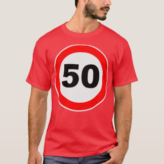 Camiseta 50º aniversário do Gift Road Sign jubileu G