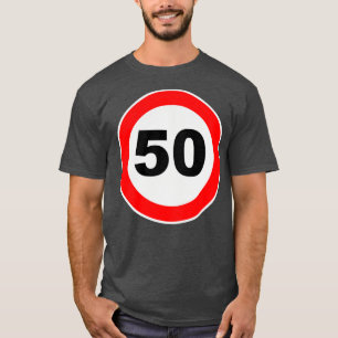 Camiseta 50º aniversário do Gift Road Sign jubileu G