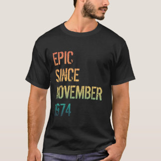 Camiseta 50º aniversário do Nascer Epic Men Women Novembro 