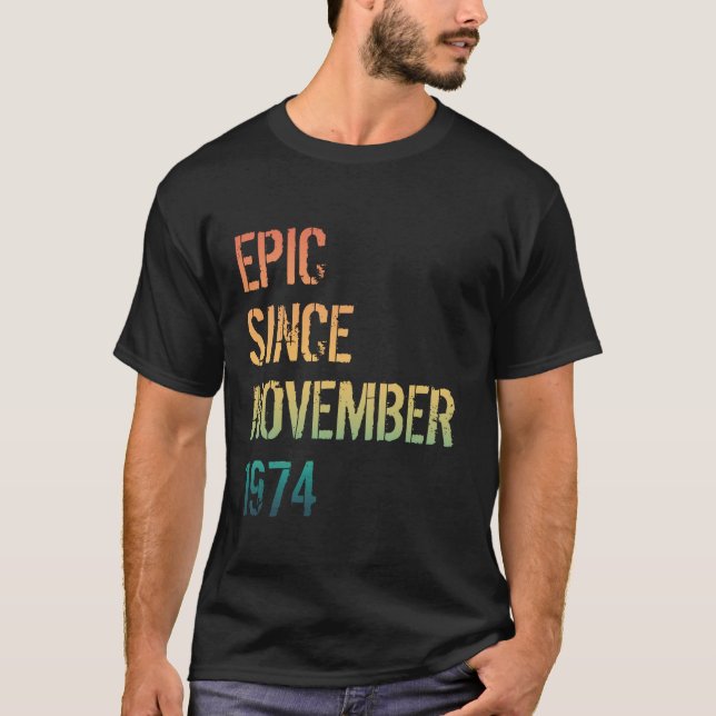 Camiseta 50º aniversário do Nascer Epic Men Women Novembro  (Frente)