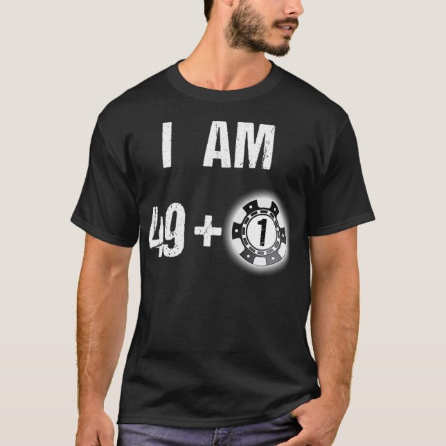 Camiseta 50º Aniversário do Poker 50 Anos do Jogador Poker  (Frente)