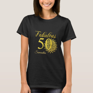 Camiseta 50º aniversário Dourado brilhante preto