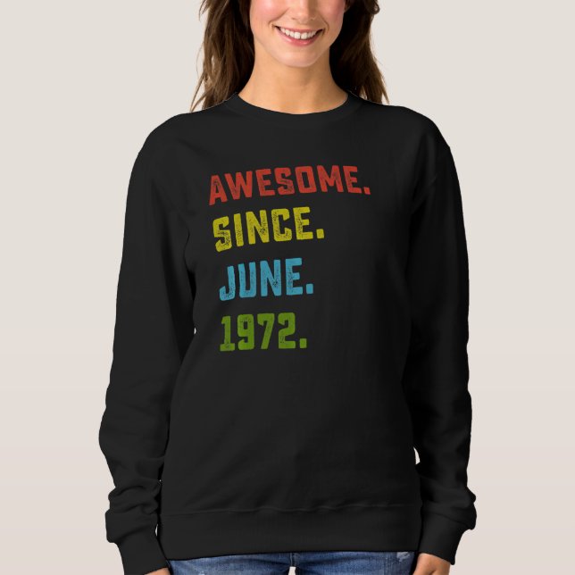 Camiseta 50º Aniversário Impressionante Desde Junho De 1972 (Frente)