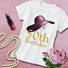 Camiseta 50º Aniversário Mulher Elegante Convidada de Honra