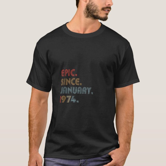 Camiseta 50º aniversário Mulheres Homens Vintage Epic Desde (Frente)