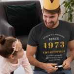 Camiseta 50º Aniversário Nascer 1973 Adicionar Nome<br><div class="desc">Faça seu especial de 50 anos com uma camisa personalizada. Mostre-lhes o quanto você os ama e como eles são amados por todos com este dom único! Nosso design personalizado apresenta uma mensagem especial apenas para eles, e será um lembrete perfeito de seu dia especial. Prepare-se para comemorar seu aniversário...</div>