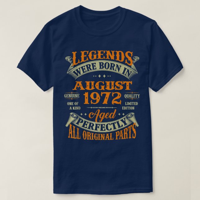 Camiseta 50º Aniversário Nascer De Legendas De Presente Em  (Frente do Design)