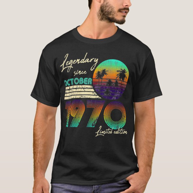 Camiseta 50º Aniversário Oferece aos Homens 50 Legendários  (Frente)
