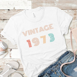 Camiseta 50º Aniversário Personalizado Vintage 1973