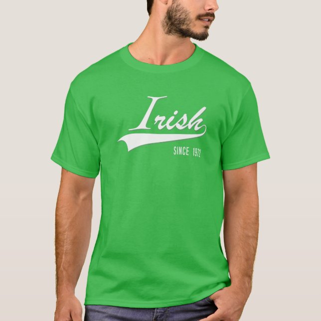 Camiseta 50º Aniversário Presente Irlandês Desde 1972 Nasce (Frente)