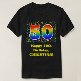 Camiseta 50º aniversário: Símbolos de Música Coloridos, Rai