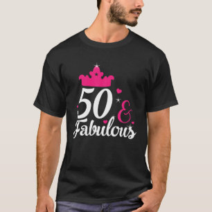 Camiseta 50º Aniversário T Incrível 50 E Fabuloso 50 Anos O