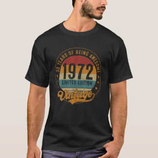 Camiseta 50º Aniversário Vintage 1972 50 Anos