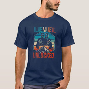 Camiseta 50º Aniversário Vintage Nível 50 Vídeo Jogo De