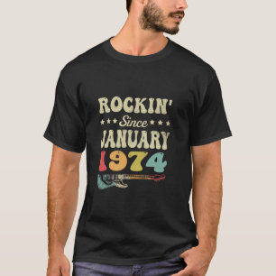 Camiseta 50º aniversário Vintage Rockin desde Janeiro de 19