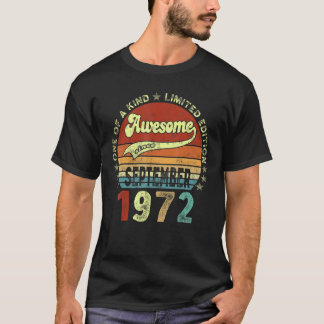 Camiseta 50º aniversário Vintage setembro 1972 50º aniversá