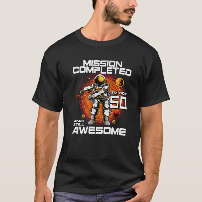 Camiseta 50º Astronauta De Astronauta Com 50 Anos De Idade  (Frente)