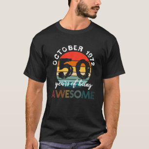 Camiseta 50º Nascer De Aniversário De Outubro De 1972 - A