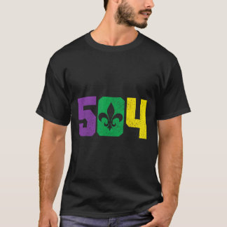Camiseta 504 Código de Área Pride Nola Nova Orleans Louisia