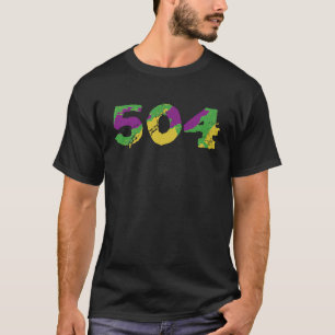 Camiseta 504 Nova Orleans Vintage Mardi Gras Nola Lousiana