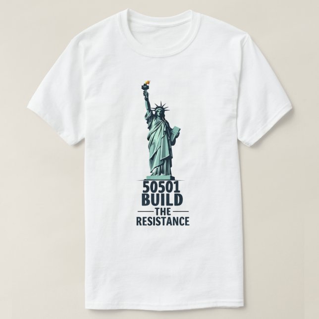 Camiseta 50501 Construa A Resistência 2025 Liberdade Dos Eu (Frente do Design)