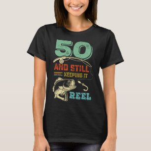 Camiseta 50.º Aniversário A pescar 50 pescadores Mens Pu