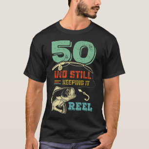 Camiseta 50.º Aniversário A pescar 50 pescadores Mens Pu