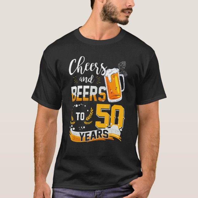 Camiseta 50.º Aniversário Da Saúde E Cervejas A 50 Anos De  (Frente)