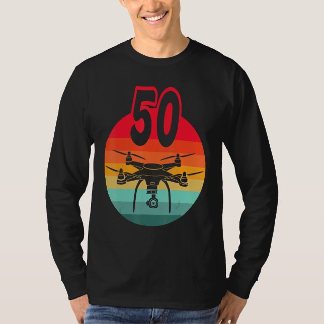 Camiseta 50.º aniversário I Retro Remote Control Drones com (Frente)