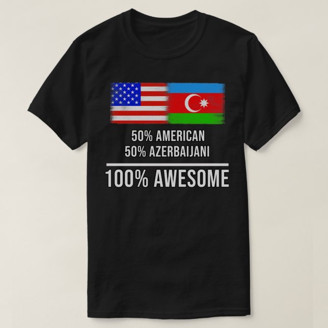 Camiseta 50 American 50 Azerbaijão 100 Presente Incrível pa (Frente do Design)
