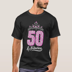 Camiseta 50 and Fabulous 50th Birthday Diamond Crown Women