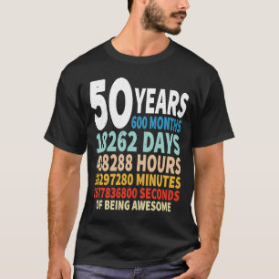 Camiseta 50 anos 50.o aniversário Vintage 600 meses dia
