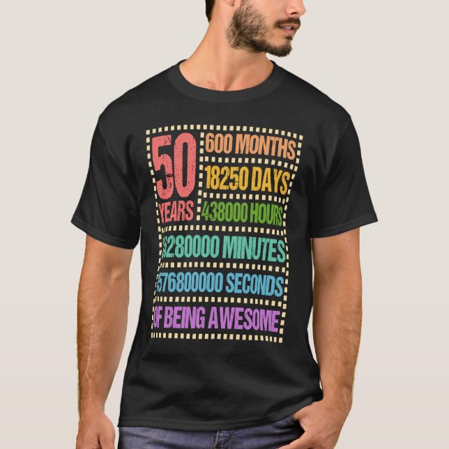 Camiseta 50 anos 600 meses 50 anos 50 anos cinquenta (Frente)