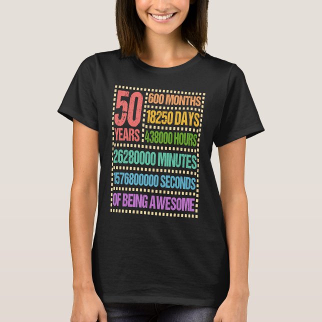 Camiseta 50 anos 600 meses 50 anos 50 anos cinquenta (Frente)
