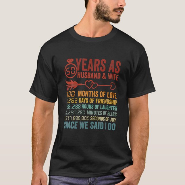Camiseta 50 Anos 600 Meses De Redução Da Vida Do Casamento  (Frente)