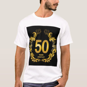 Camiseta 50 anos de aniversário Dourado da Glitter