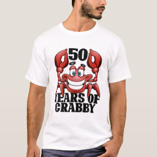 Camiseta 50 Anos De Crabby Funny Crab Beach 50º Aniversár