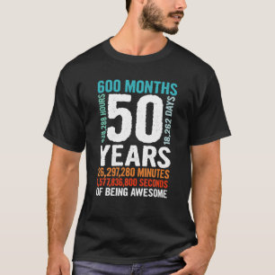 Camiseta 50 Anos De Idade 50.O Aniversário Presente Retro V