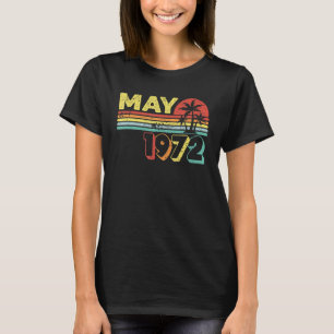 Camiseta 50 anos de idade incrível desde maio de 1972 50º a