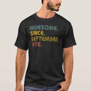 Camiseta 50 anos de idade incrível desde setembro de 1972 5