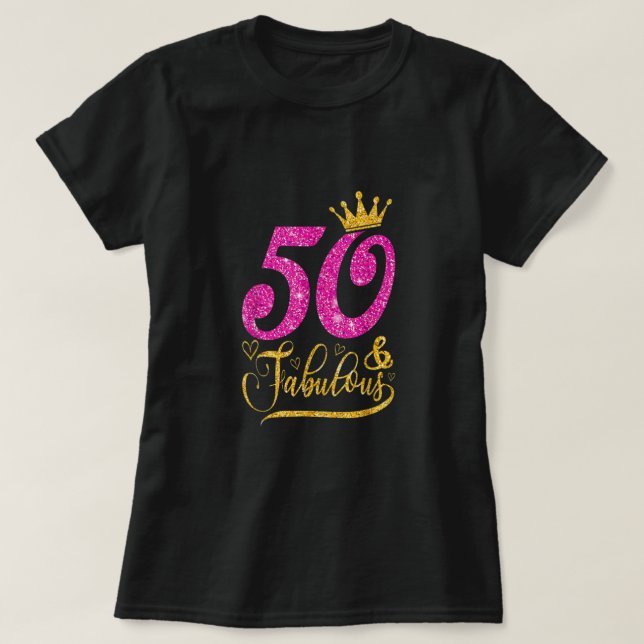 Camiseta 50 Anos De Idade Oferece 50 E Fabuloso 50 Pinos De (Frente do Design)