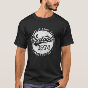 Camiseta 50 Anos De Incrível 1974 Retro Sunset 80s De