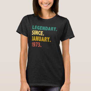 Camiseta 50 Anos De Legenda Desde Janeiro De 1973 50º Nasci