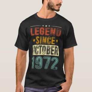 Camiseta 50 Anos De Legenda Desde Outubro De 1972 50º Nasci