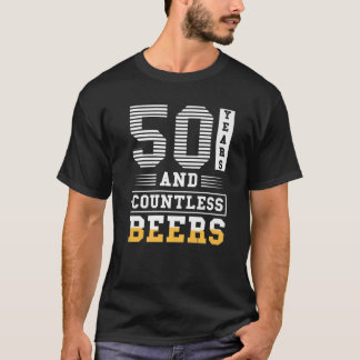 Camiseta 50 Anos E Inúmeras Cervejas 50.º Aniversário De 19
