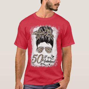 Camiseta 50 anos Fabulosa Brun Leopard 50º Nascimento