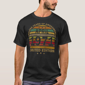 Camiseta 50 anos feita em abril de 1971 Vintage 50th Birth